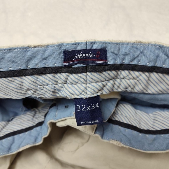 Johnnie-O Pants Mens 32x34 Stone Beige Chino Cotton Linen Blend Casual - Picture 8 of 15